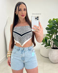 Lenço Mania Essenza Fabia Black/Off 119774