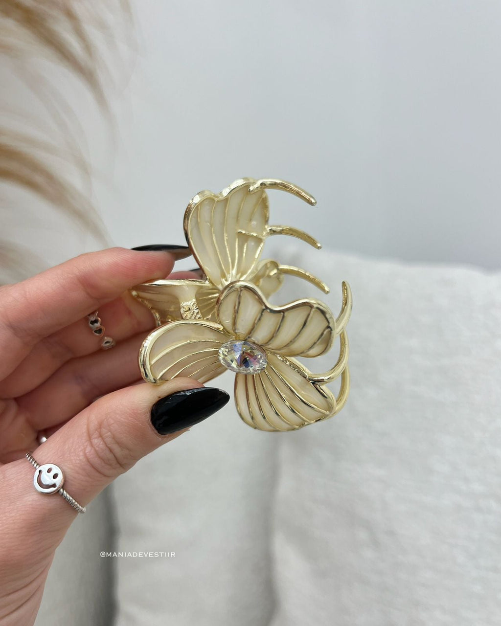 Presilha Flor Creme 113312