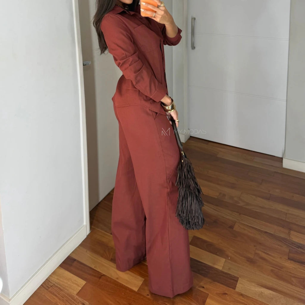 Conjunto camisa e calça linho
