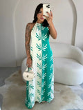 Vestido estampado longo