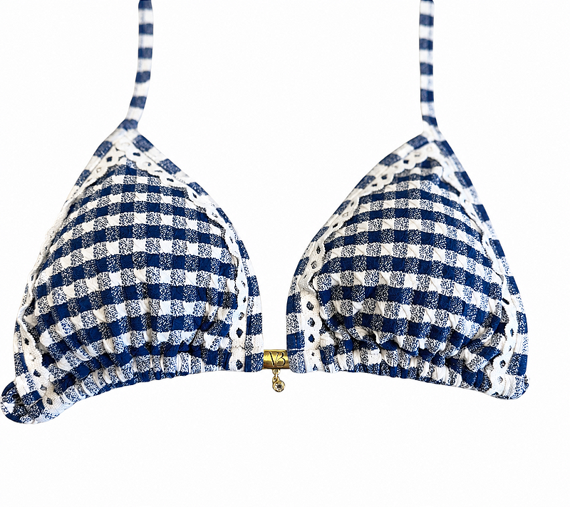 Cortininha Xadrez azul (calcinha não inclusa)