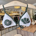 Cortininha Ilhabela Verde militar e Off White (CALCINHA NÃO INCLUSO)