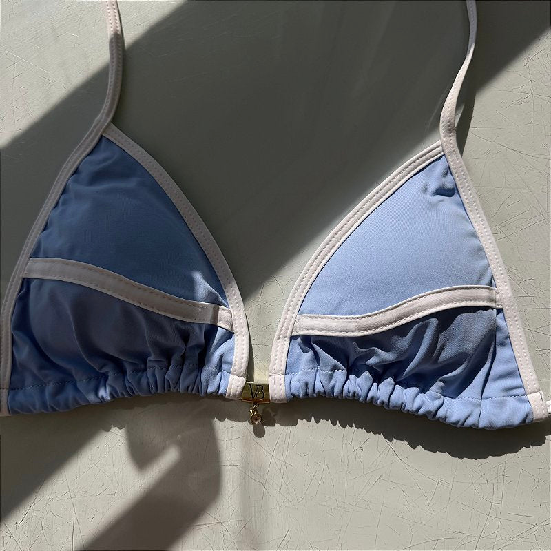 Cortininha Ipanema Azul e branco (calcinha não inclusa)