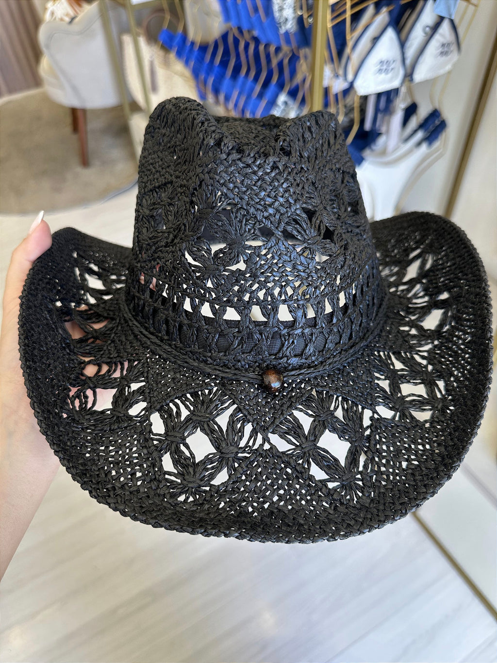Chapéu comboy palha Preto