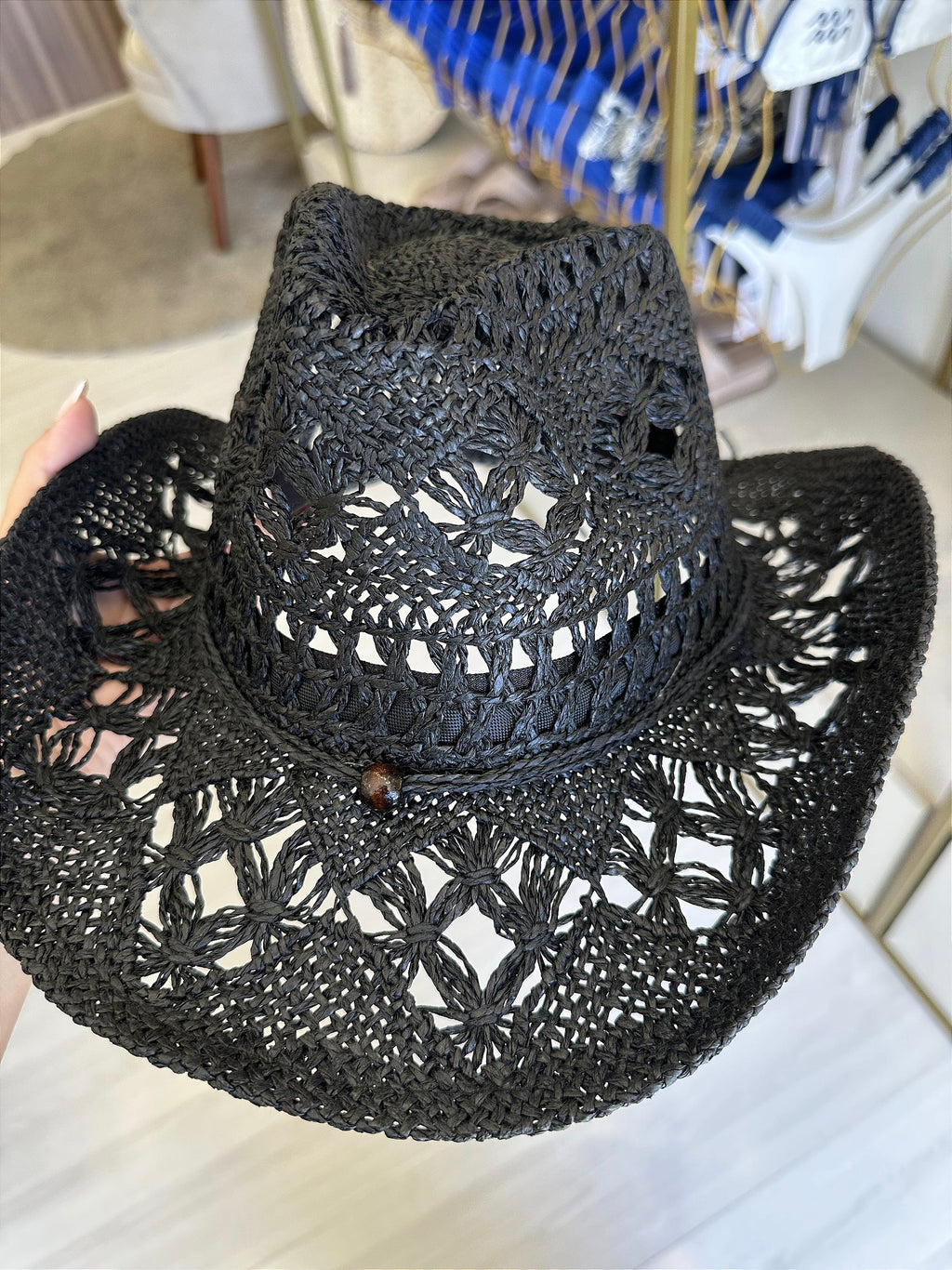 Chapéu comboy palha Preto