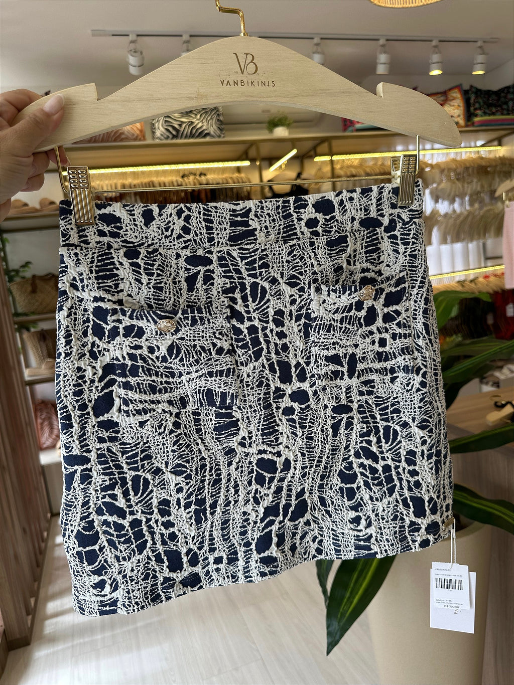 Saia bolsinho com botão denim ( valor somente da saia )