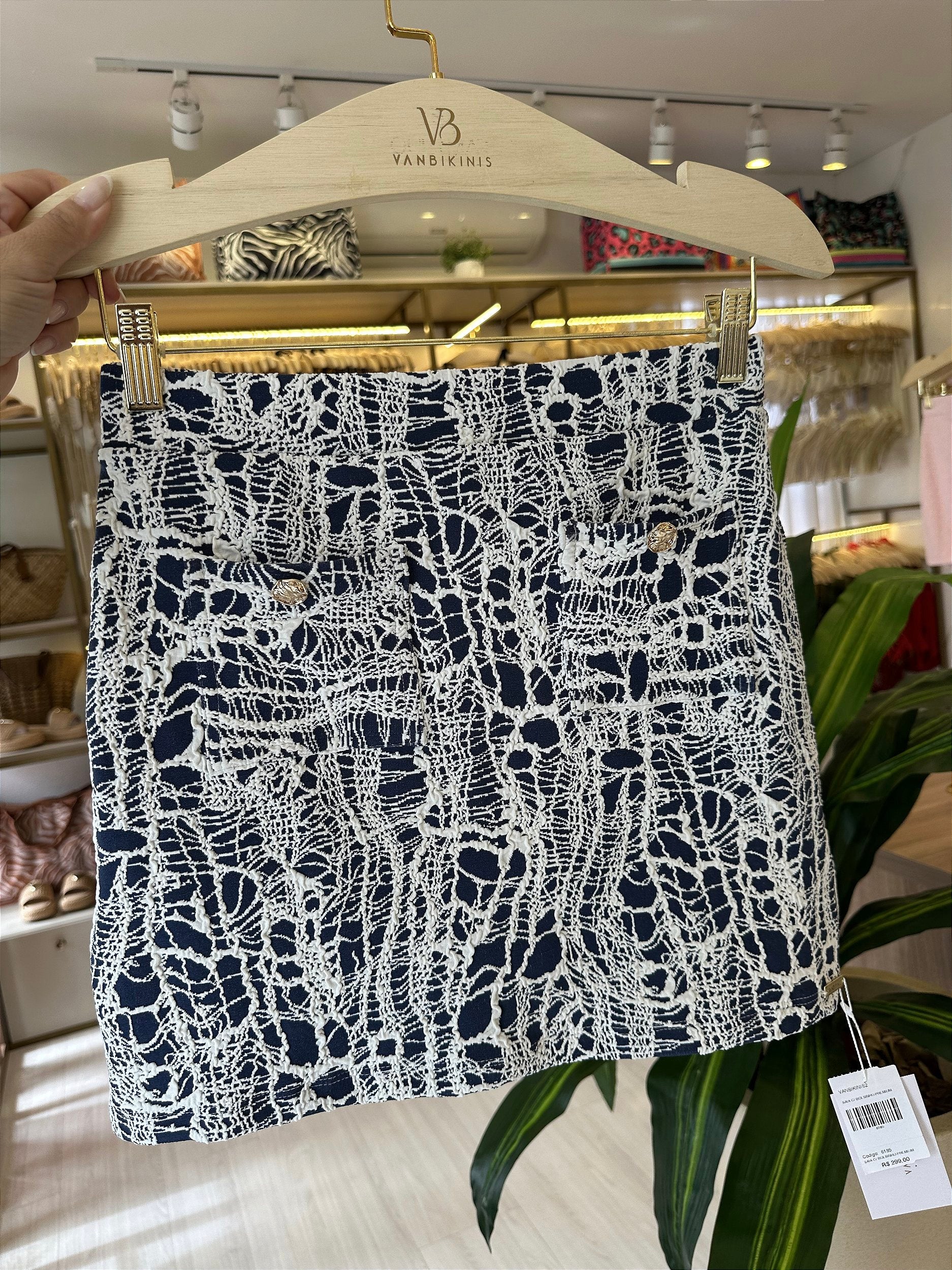 Saia bolsinho com botão denim ( valor somente da saia )