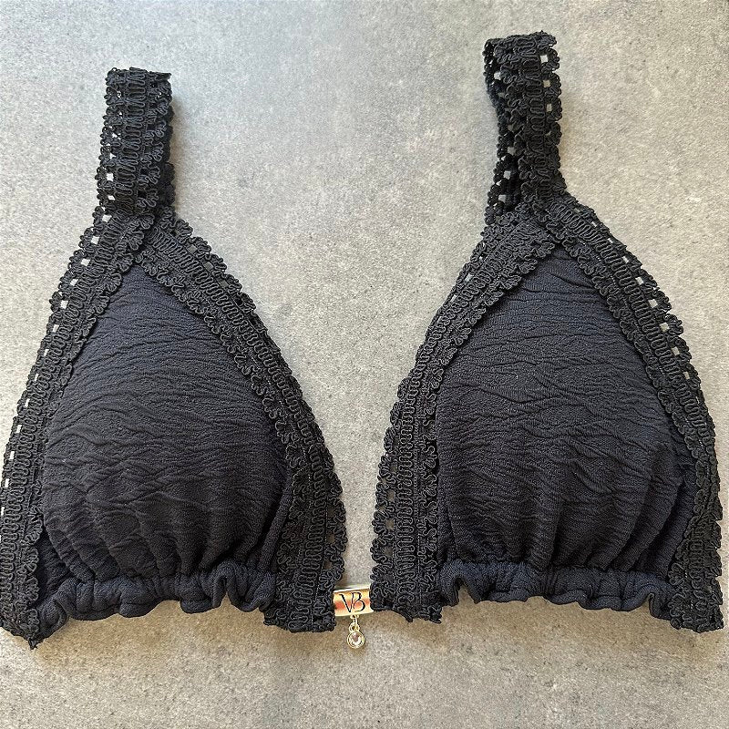 Cortininha Carmel Preto Renda-se (CALCINHA NÃO INCLUSO)