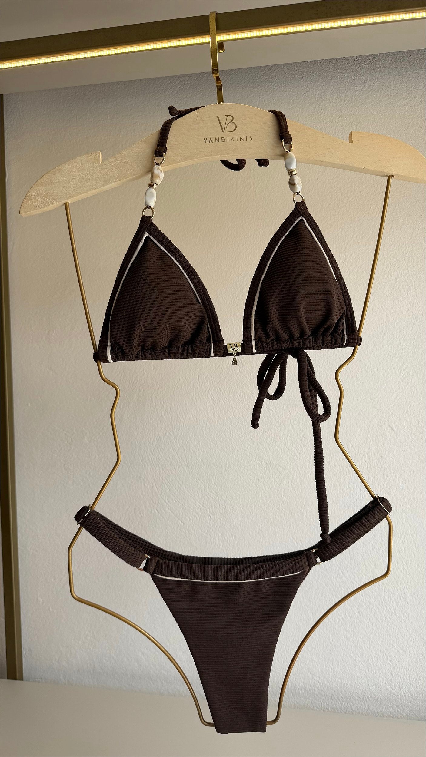 Calcinha Regulagem Celinne Marrom e Off White (BUSTO NÃO INCLUSO)