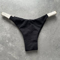 Calcinha Fita dual color Carmel Preto e Off white (BUSTO NÃO INCLUSO)
