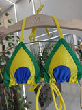 Cortininha dupla face Brasil core (CALCINHA NÃO INCLUSO)