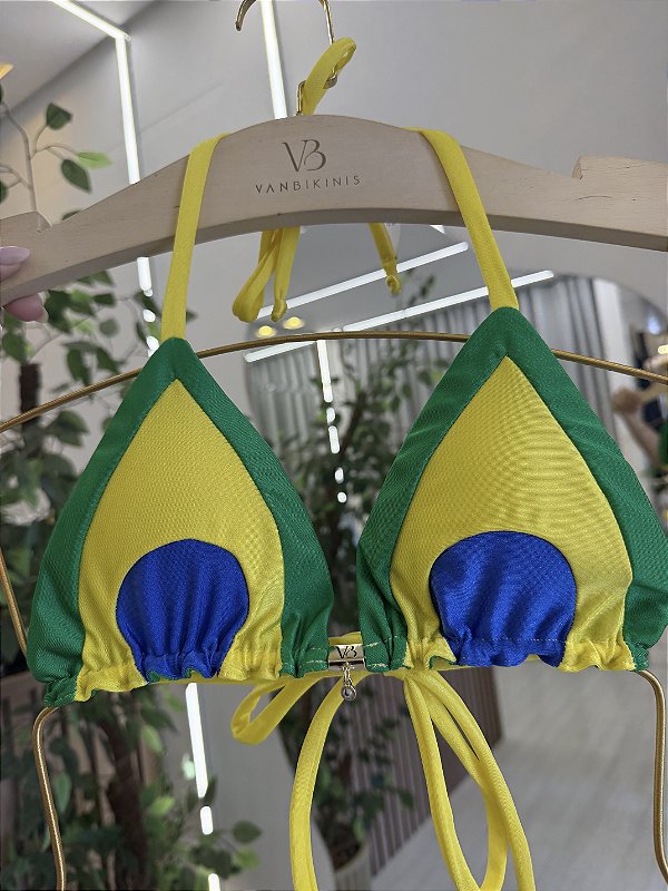 Cortininha dupla face Brasil core (CALCINHA NÃO INCLUSO)