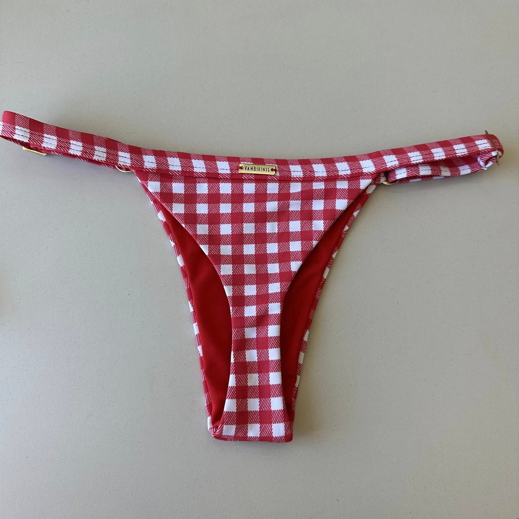 Calcinha Regulagem Xadrez vermelho (BUSTO NÃO INCLUSO)