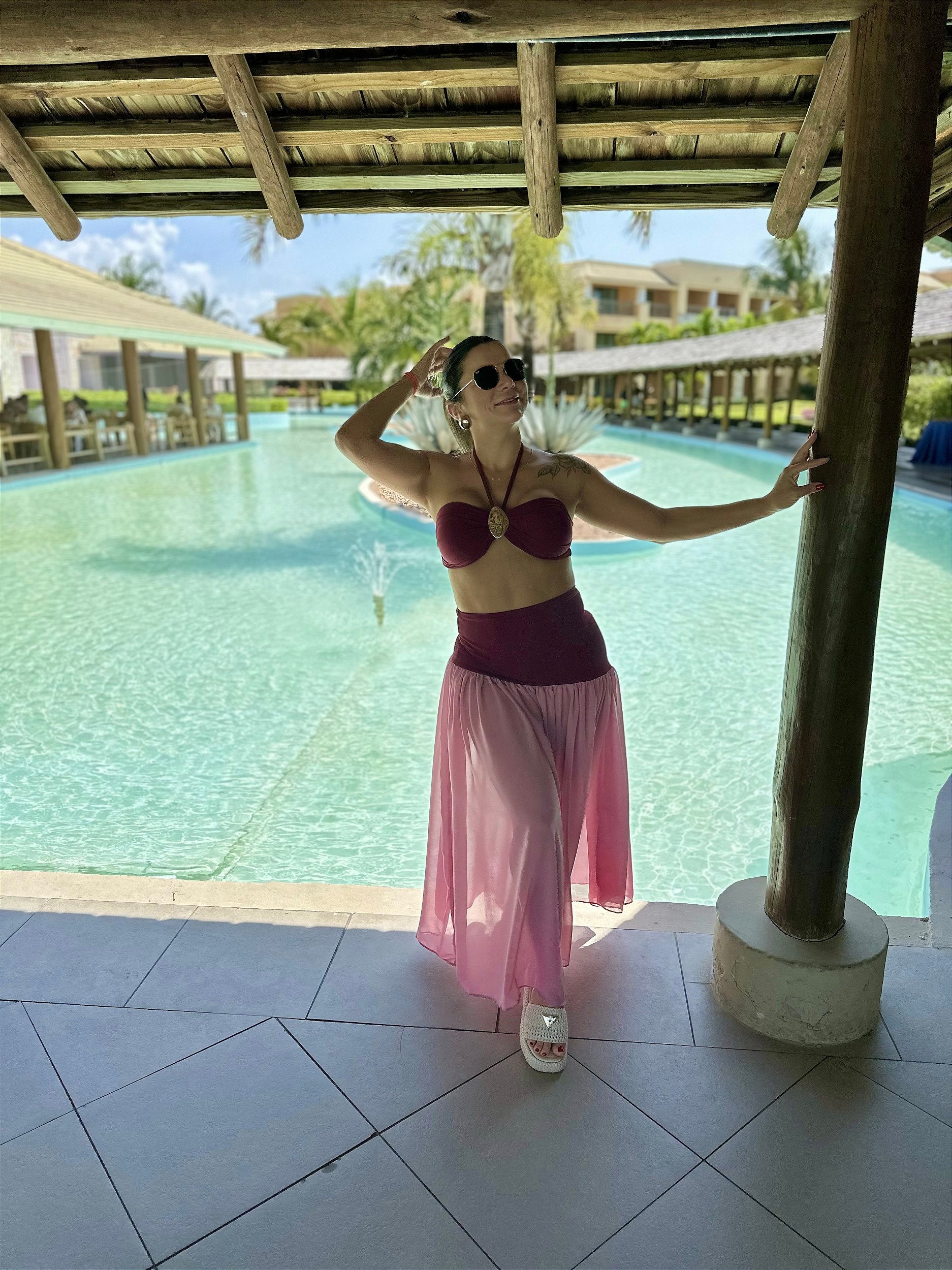 Saia Capadócia Bordo com rosa