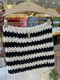 Saia dual color Off white e preto Crochê handmad