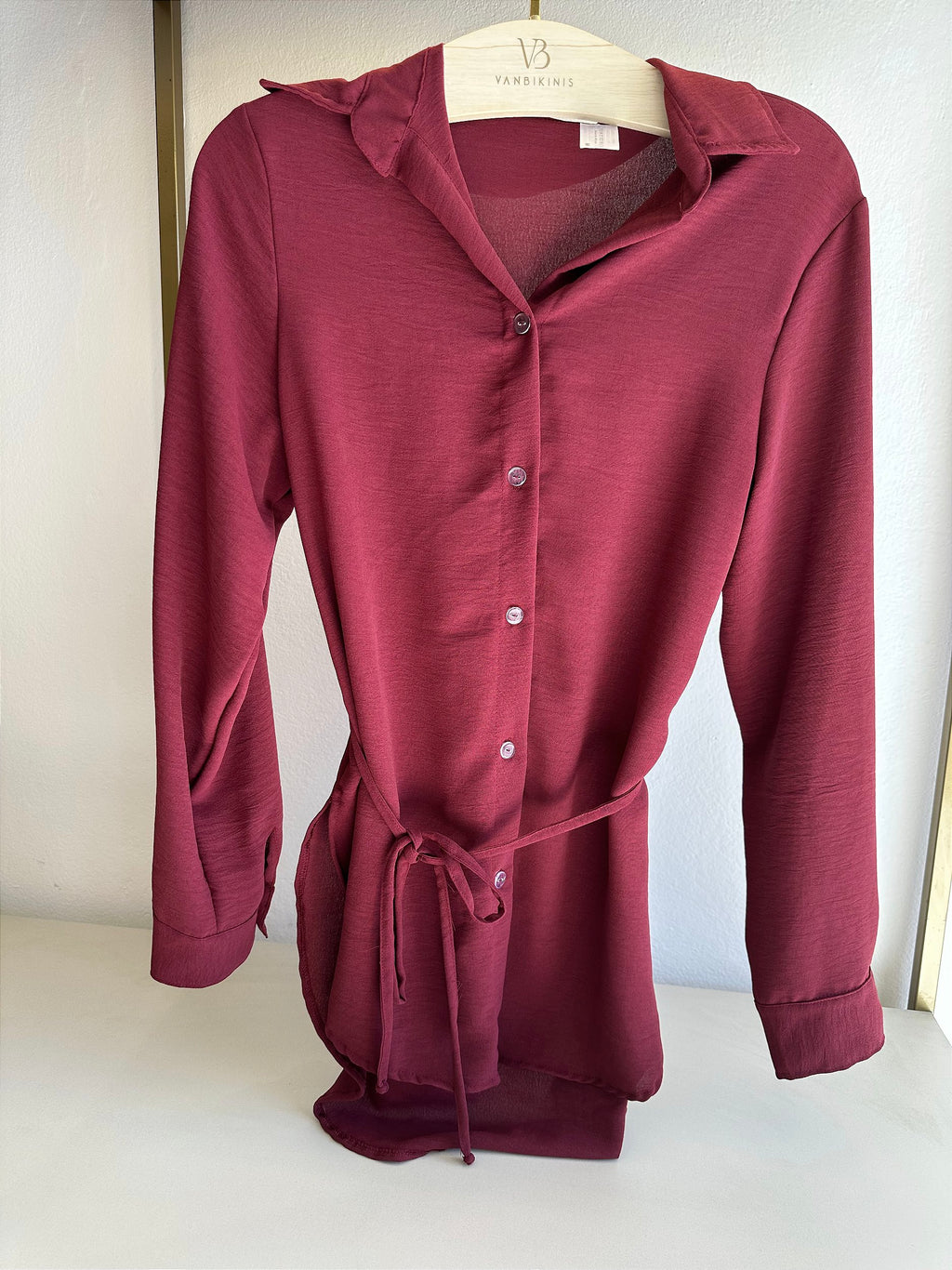 Camisa maldivas bordô