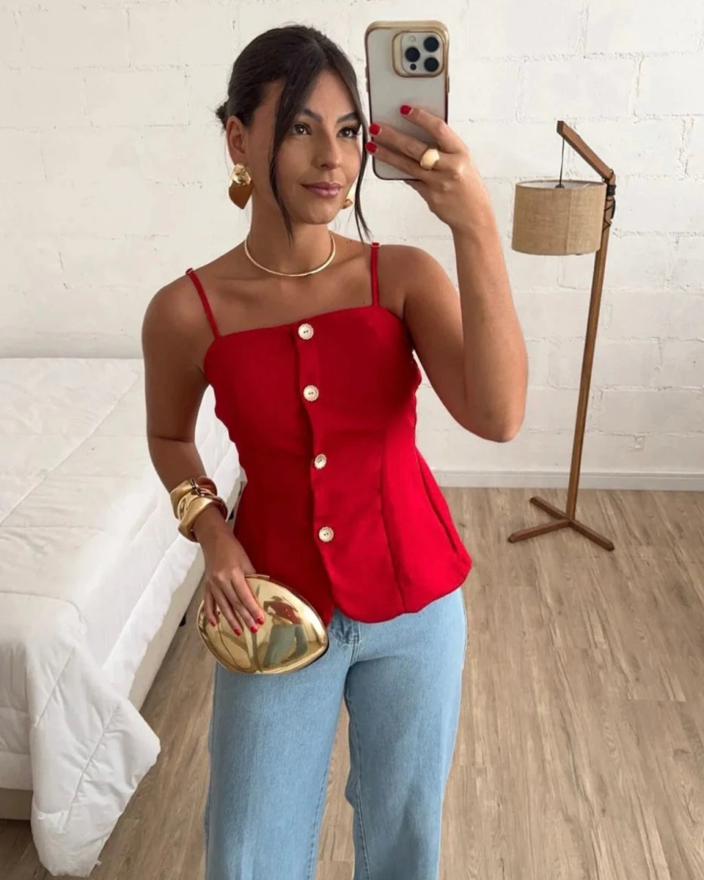 Blusa alfaiataria botões Cintia
